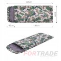 TOURIST TRAVEL SLEEPING BAG WITH HOOD, WARM, LIGHTWEIGHT CAMO DUVET WITH COVER