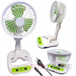 TRAGBARER, FALTBARER SCHREIBTISCHVENTILATOR, VENTILATOR MIT BATTERIE UND LED-LAMPE