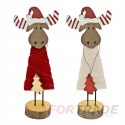 HOLZDEKO-FIGUR, RENTIER, HIRSCH, WEIHNACHTSSCHMUCK FÜR WEIHNACHTEN