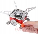 Small red camping stove