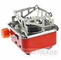 Small red camping stove