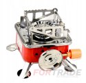 Small red camping stove