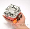 Small red camping stove