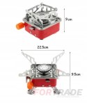 Small red camping stove