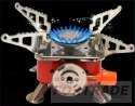 Small red camping stove