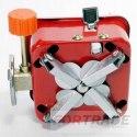 Small red camping stove