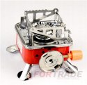 Small red camping stove