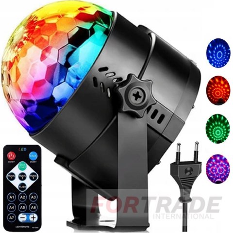 DISCO BALL DISCO PROJECTOR ROTATING LASER RGB LED REFLECTOR + REMOTE