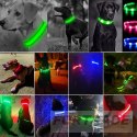 HALSBAND MIT LED-BELEUCHTUNG, 3 MODI FÜR HUNDE UND KATZEN, VERSTELLBAR, VERSCHIEDENE FARBEN FÜR DIE LEINE