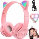 CHILDREN'S WIRELESS EARS LED GLOWING BLUETOOTH HEADPHONES WITH MICROPHONE