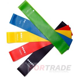 REHABILITATION EXERCISE RESISTANCE BANDS FITNESS TAPE 5 COLORFUL PIECES