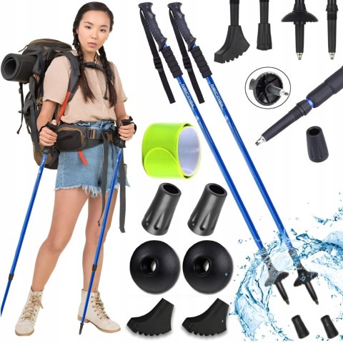 KIJE TREKKINGOWE KIJKI NORDIC WALKING REGULOWANE TELESKOPOWE ALUMINIOWE