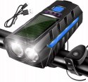 LED SOLAR BIKE LAMP POWERBANK HANDLEBAR LAMP FRONT+BACK BELL