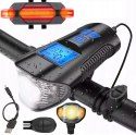 LED-FAHRRADLAMPE MIT ZÄHLER, HUPE, FAHRRADLENKER, USB-KLINGEL