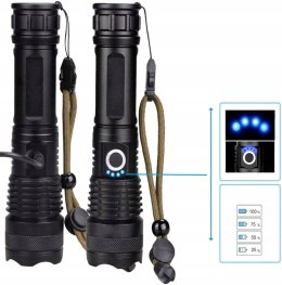 LATARKA TAKTYCZNA LED XHP90 ZOOM CREE MOCNA WOJSKOWA AKUMULATOROWA USB