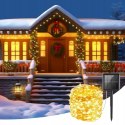 Solar christmas lights wire 200 led ww