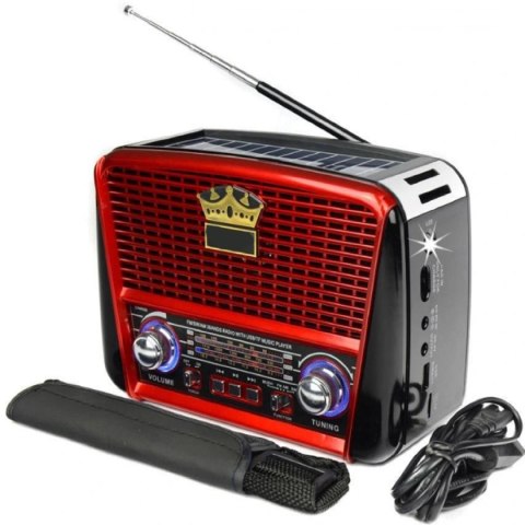 RADIO KUCHENNE RETRO SOLAR USB FW SD SIECIOWO-BATERYJNE PRZENOŚNE