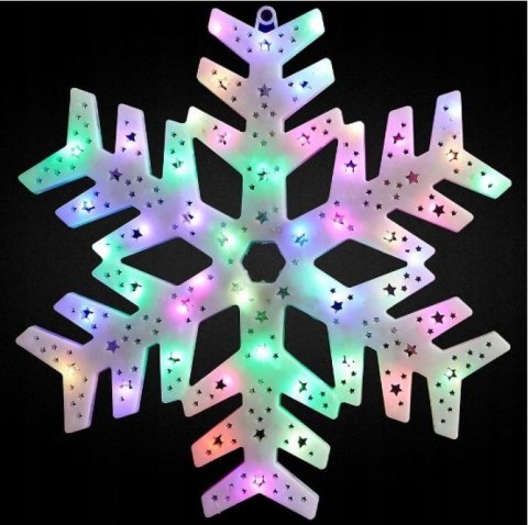 Christmas decoration glowing snowflake for window flate